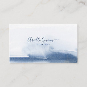 Carte De Visite Aquarelle Abstraite bleue du conseiller thérapeuti