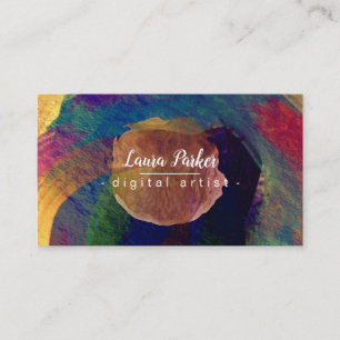 Carte De Visite Aquarelle Abstraite Elégante Splatter Stroke Art