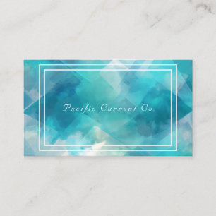 Carte De Visite Aquarelle Abstraite moderne Turquoise géométrique