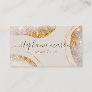Carte De Visite Aquarelle Abstraite Parties scintillant Or Moderne