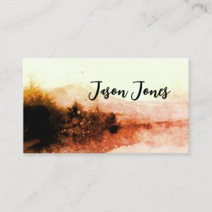 Carte De Visite aquarelle abstraite paysage art sépia tons