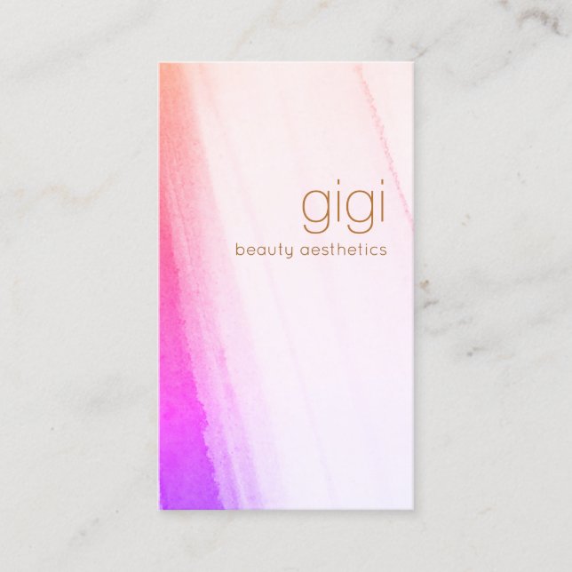 Carte De Visite Aquarelle Abstraite rose pâle (Devant)
