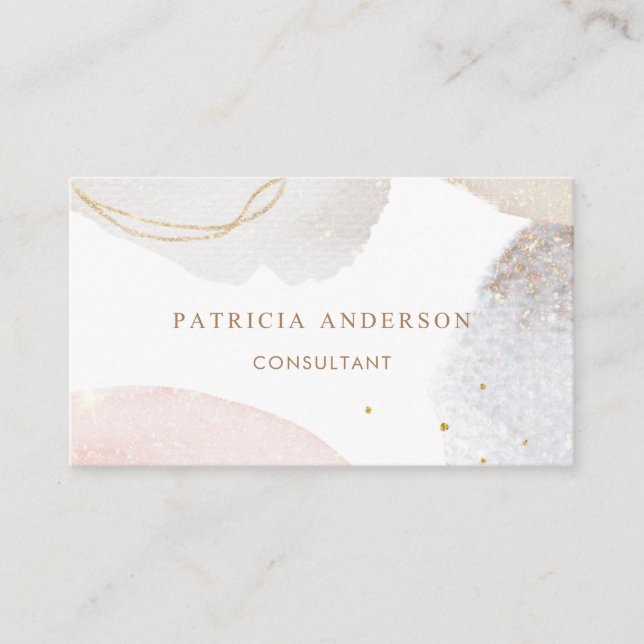 Carte De Visite Aquarelle abstraite rose vif moderne (Devant)