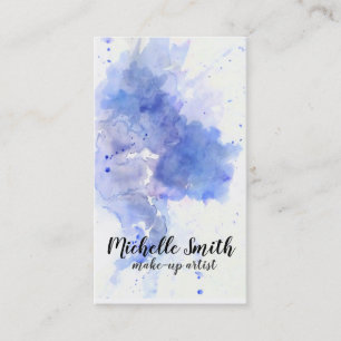 Carte De Visite Aquarelle Abstraite trait de brosse bleu clair