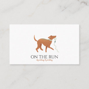 Carte De Visite Aquarelle adorable Chien Walker Animaux de compagn