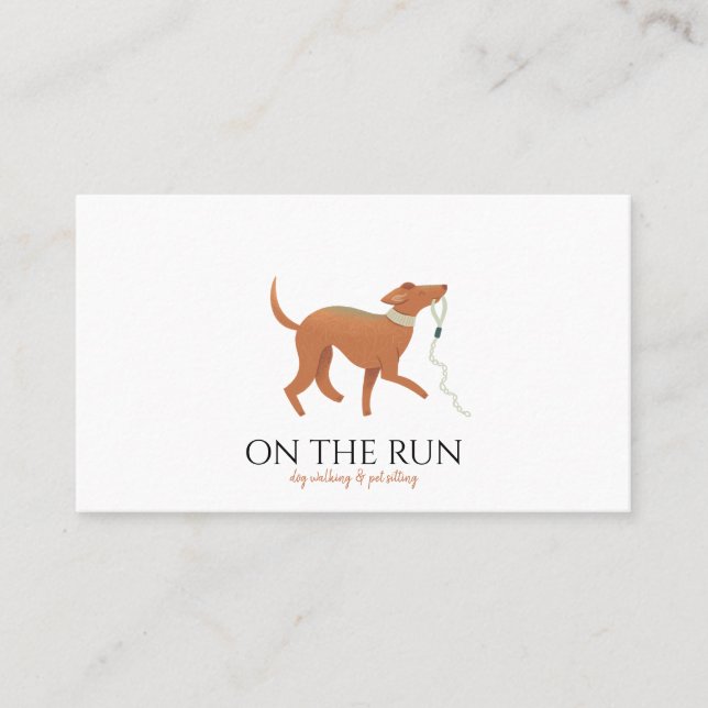 Carte De Visite Aquarelle adorable Chien Walker Animaux de compagn (Devant)