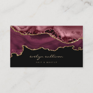 Carte De Visite aquarelle agneau bordeaux sur noir