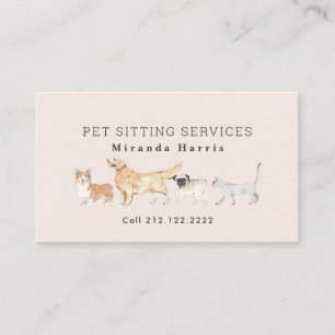 Carte De Visite Aquarelle Animaux Animaux Animaux Adulte Chien Mar