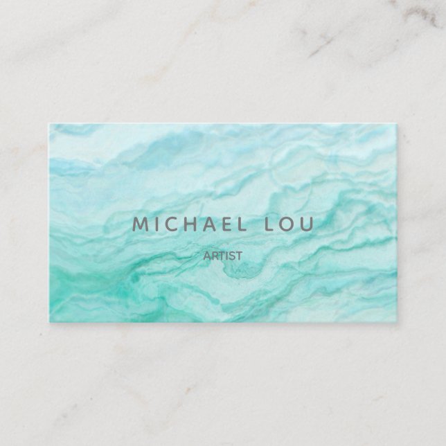 Carte De Visite Aquarelle Aqua Artistique Unique (Devant)
