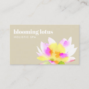 Carte De Visite Aquarelle artistique Fleur de Lotus Beauté naturel