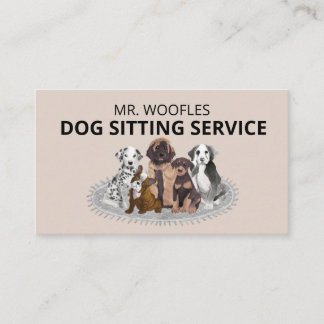 Carte De Visite Aquarelle assise chien animal