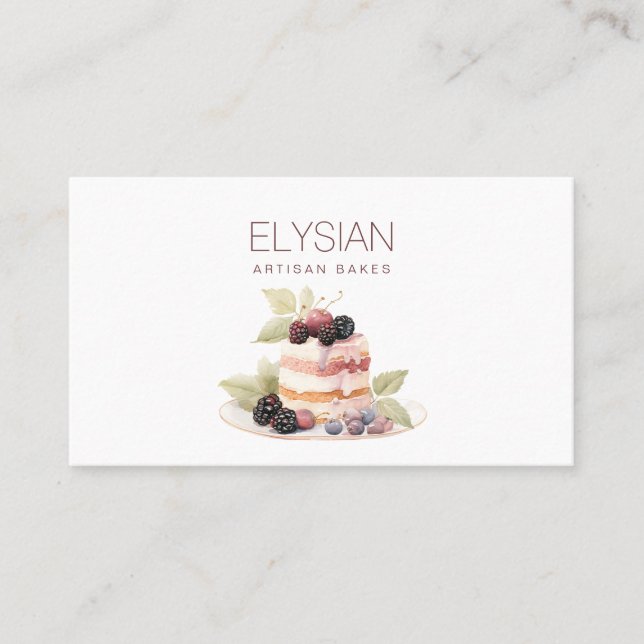 Carte De Visite Aquarelle Baker boulangerie pâtisserie Chef | Gâte (Devant)