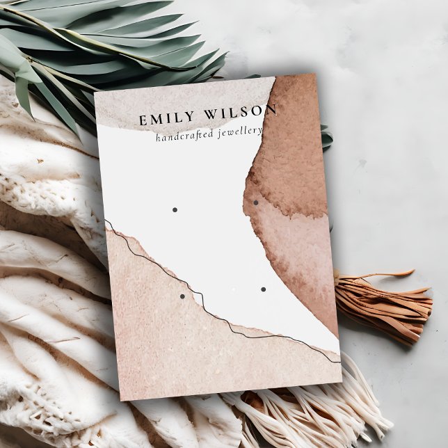 Carte De Visite Aquarelle Beige Brown Abstraite 2 Eroirs (Créateur téléchargé)