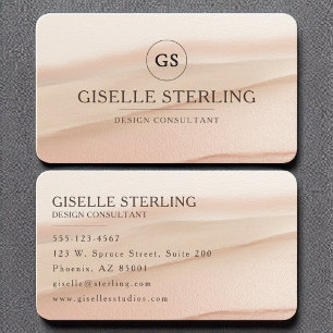 Carte De Visite Aquarelle Beige Noir Neutre Minimal Élégant