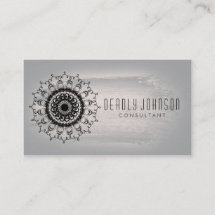 Carte De Visite Aquarelle blanche et noire Gris Simple