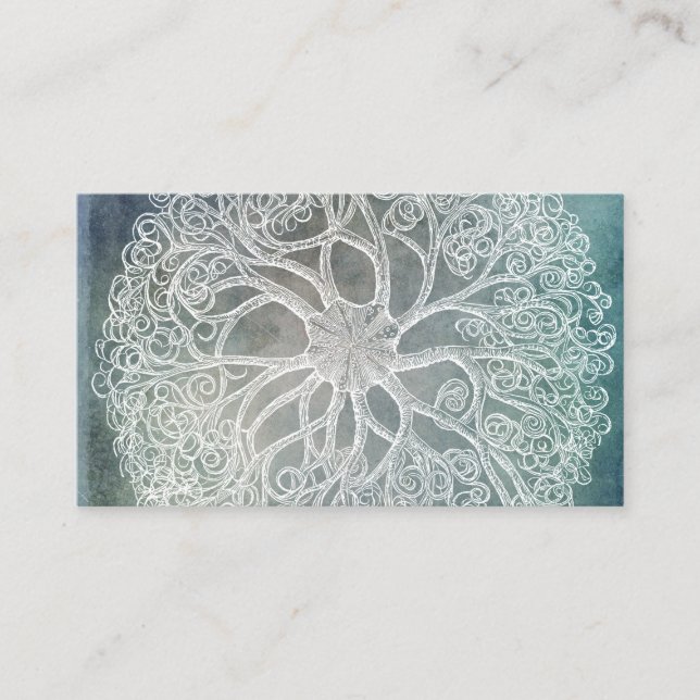 Carte De Visite Aquarelle bleu bleu de la plage de Starfish Indigo (Devant)