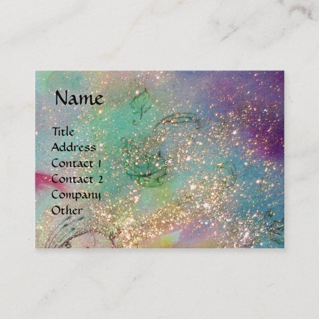 Carte De Visite Aquarelle bleu FAIRY ET GRIFFIN Imaginaire (Devant)