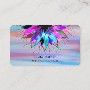 Carte De Visite Aquarelle Bleu Lotus Lotus Logo Massage Yoga