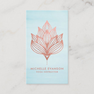 Carte De Visite Aquarelle bleu rose à huile Lotus
