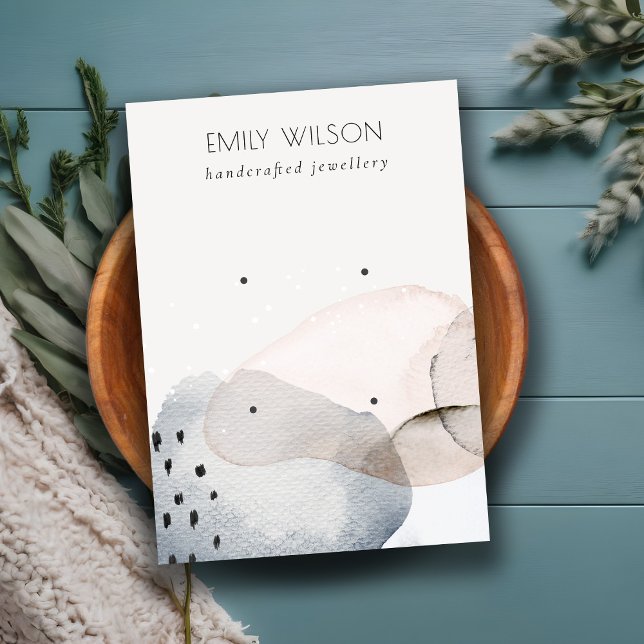 Carte De Visite Aquarelle bleu rose Abstrait 2 oreille (Créateur téléchargé)