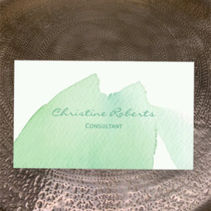 Carte De Visite Aquarelle bleu vert simple et moderne