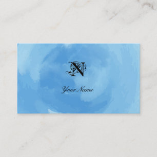Carte De Visite Aquarelle bleue