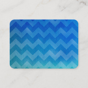 Carte De Visite Aquarelle bleue Ombre Chevron