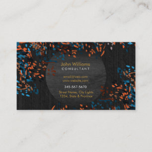 Carte De Visite Aquarelle bois noir Nature Peintures Black Orange