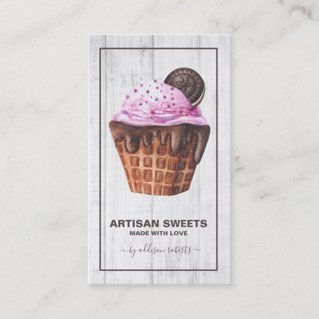 Carte De Visite Aquarelle Boulangerie Artisanale Sucres (Devant)
