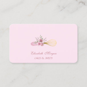 Carte De Visite Aquarelle Boulangerie Pâtisserie Outils à main Fle