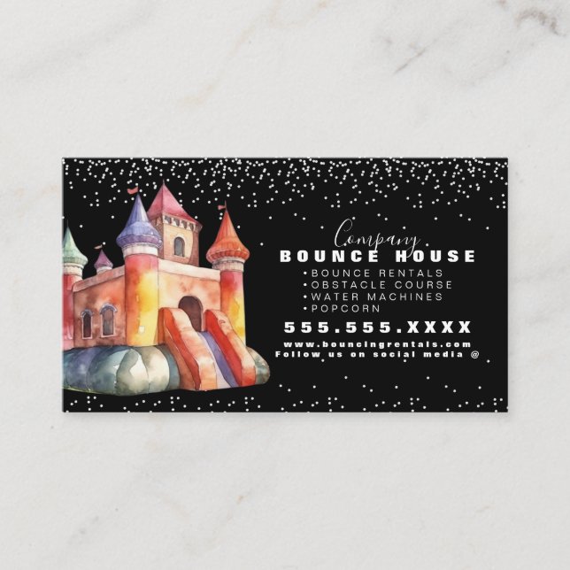 Carte De Visite Aquarelle Bounce House (Devant)