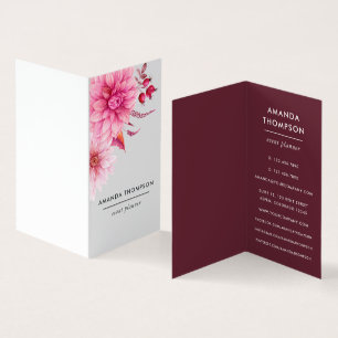 Carte De Visite Aquarelle bourguignonne et rousse Florale
