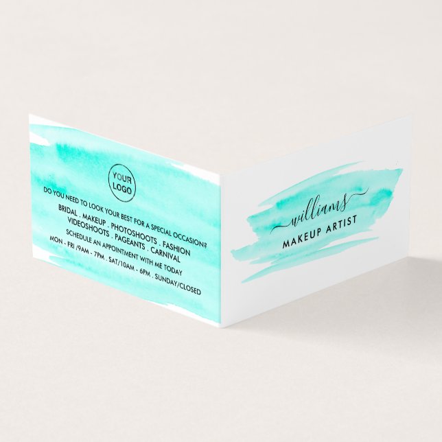 Carte De Visite Aquarelle brosse, maquillage fidélité (Extérieur)