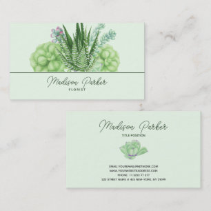 Carte De Visite Aquarelle Cactus Succulents