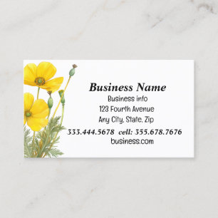 Carte De Visite Aquarelle California Poppy Garden State Flower