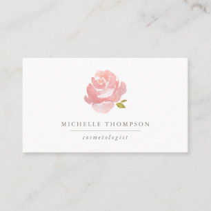 Carte De Visite Aquarelle Chic Rose rose rose