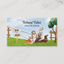 Carte De Visite Aquarelle Chien Grooming, Assier À Marche Pour Ani