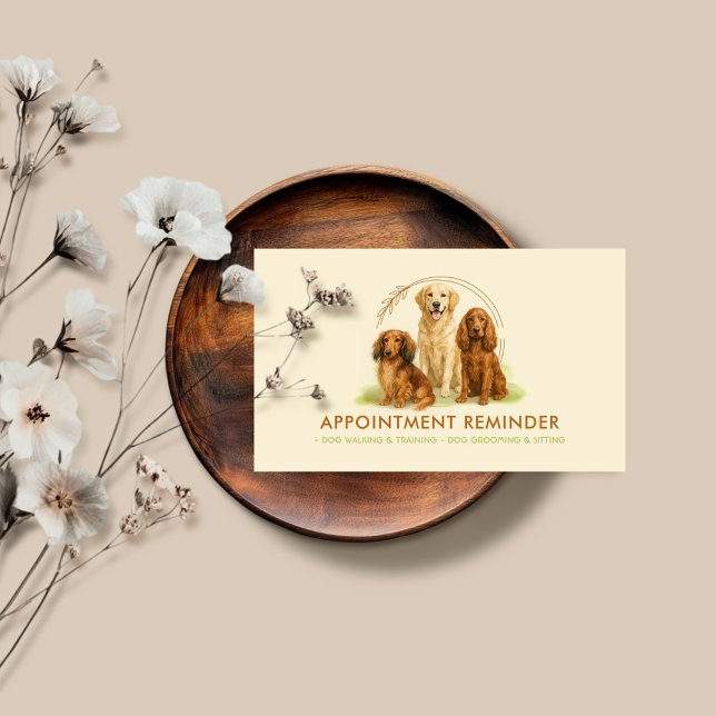 Carte De Visite Aquarelle Chien Jaune Race Soins aux animaux Rende (Créateur téléchargé)