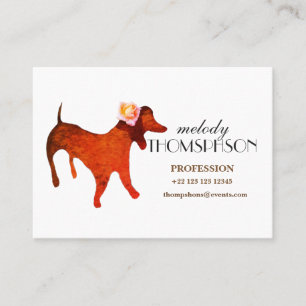 Carte De Visite Aquarelle Chien personnalisé