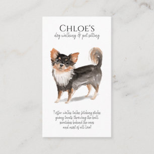 Carte De Visite Aquarelle Chien Walker Animaux de compagnie