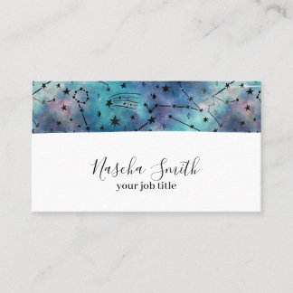 Carte De Visite Aquarelle Cosmique Starry Constellation moderne