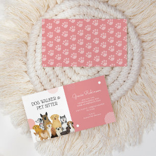 Carte De Visite Aquarelle de chien moderne Walker pour animal de c