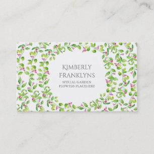 Carte De Visite Aquarelle de fleurs de vigne de jardin