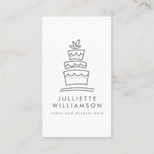 Carte De Visite Aquarelle de gâteau Mariage à main
