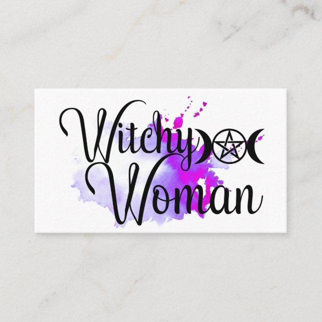 Carte De Visite Aquarelle de la femme qui démange (Devant)