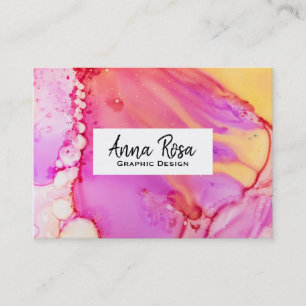 Carte De Visite Aquarelle de marbre organique abstraite forte de