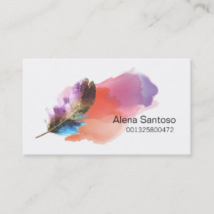 Carte De Visite Aquarelle de plumes
