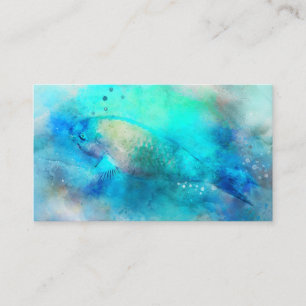 Carte De Visite Aquarelle de poisson tropical hawaïen - Poisson pe
