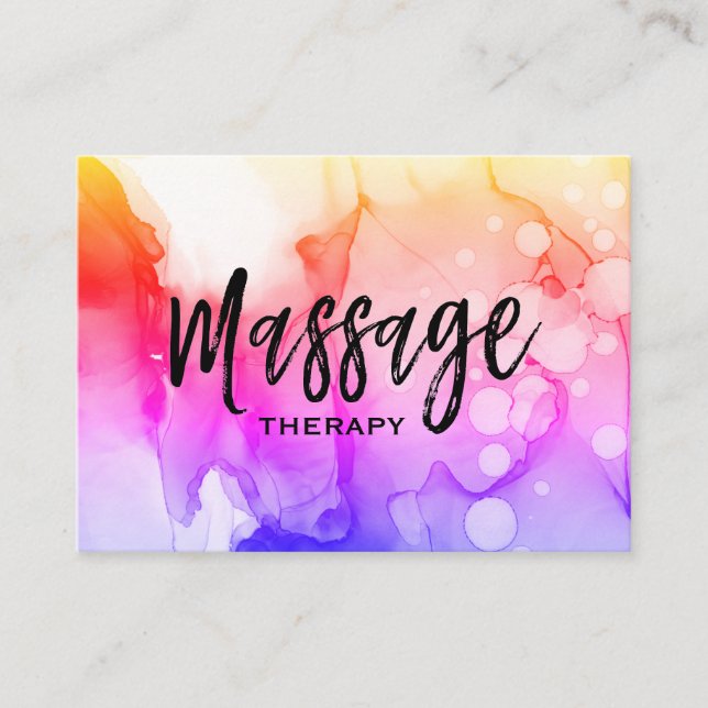 Carte De Visite Aquarelle de thérapie de massage de thérapeute de (Devant)