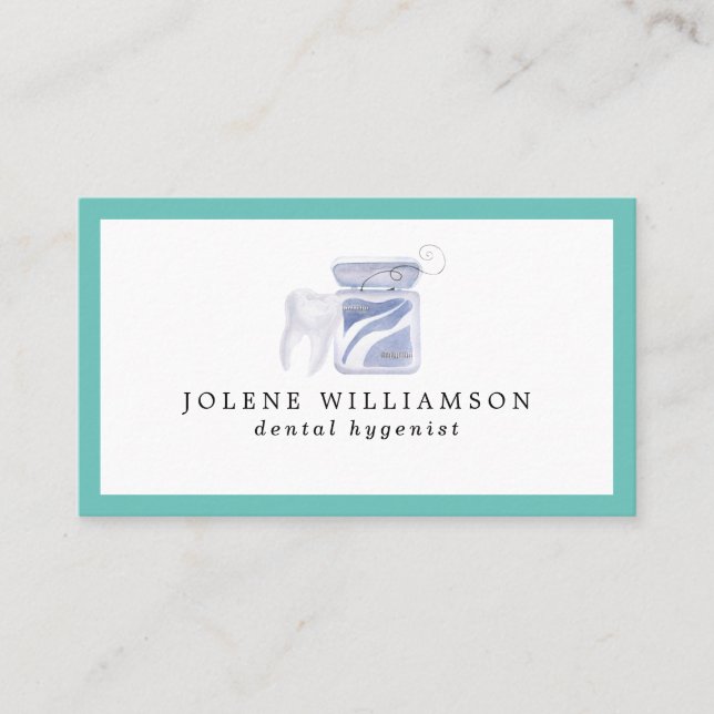 Carte De Visite Aquarelle Dentiste dentaire Hygiéniste dentaire (Devant)